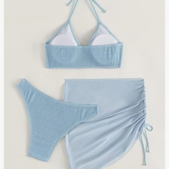 MAKEMECHIC 3 PIECE BIKINI BATHING SUIT TOP BOTTOM & WRAP SARONG COVER UP MEDIUM - Picture 5 of 6